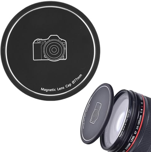 Plyisty 77-mm-Dual-Mode-Objektivdeckel mit Magnet und Gewinde, Beflockte Innenschutzabdeckung für 77-mm-Filter oder Magnetischen Adapterring