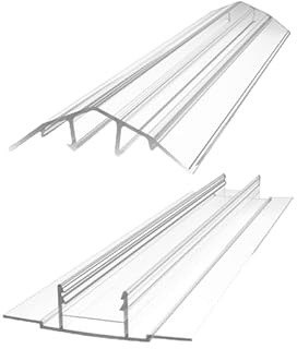 Polycarbonat Verbindungsprofil 1.5 m – Transparent – Ober- & Unterprofil (H-Profil Alternative) für 16-20 mm Stegplatten – Verbindungsschiene für Gewächshaus, Dach & Überdachung