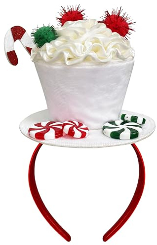 Bnikion Teacup Top Hat Headband Crazy Hat Day Candy Lollipop Decoration Cupcake Fascinator Character Costume Headband for Women Tea Party Church Parties Halloween Christmas Cosplay
