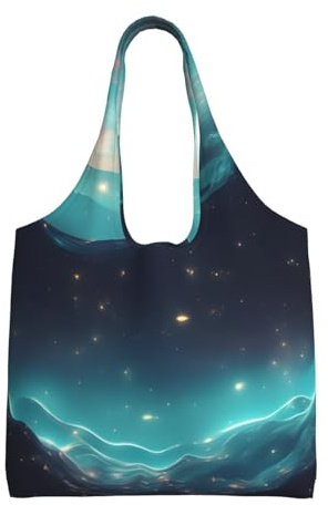 WSSYYBF Science Fiction Stars Canvas-Tragetasche, Polyester-Einkaufstasche, großes Fassungsvermögen
