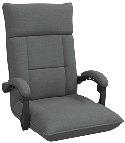 vidaXL Verstellbarer Fußsessel Dunkelgrau Stoff, Flexible Wohnzimmer, rechteckiger Bodenstuhl, moderner Rückenteil, verstellbare Sitzgelegenheit, Sofa-Alternative