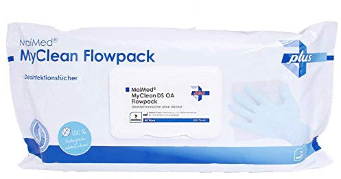 MyClean® Desinfektions-Wipes DS OA, Desinfektionstücher ohne Alkohol, 48 Tücher im Flowpack