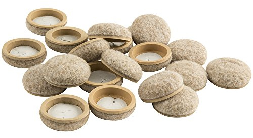 Super Sliders 4318595N Formed Felt 1 Furniture Movers for Hard Surfaces (20 Piece) -Oatmeal, SuperSliders, Beige, 1 (Round)