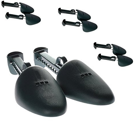 TUKA [4 Paar] einstellbar Schuhspanner für Herren, Hochqualitative Kunststoff Schuhformer Schuhleisten, Schuhstrecker Herren Schuhe, variabel passt Gr. 39 - Gr. 46, dunkelgrün TKB6003-darkgreen-M-4x