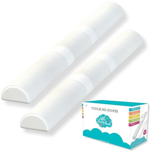 Little Sleepy Head Bettumrandung für Kleinkinder, Bettgitter für Kleinkinder, Bettgitter mit weichem Bezug, Schaumstoff-Sicherheitsschiene mit Stay-Put-Abdeckung, Doppelbett-Stoßstange für Kleinkinder