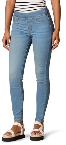 Amazon Essentials Women's Mid-Rise Stretch Pull-On Jegging - Discontinued Colours, Light Wash, 12 Short