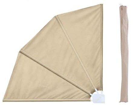 SmartSun - Toldo Lateral 1,4x1,4m - Beige - Abatible en Abanico - Balcón - Terraza