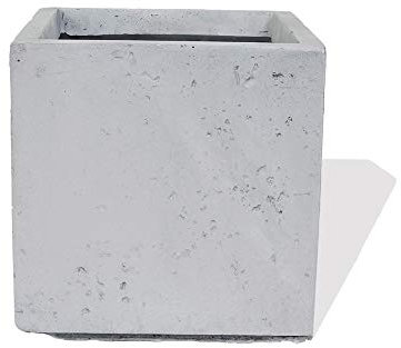 Köhko® Pot de fleurs en fibre de verre - 26 x 26 x 26 cm - Couleur ivoire - Carré