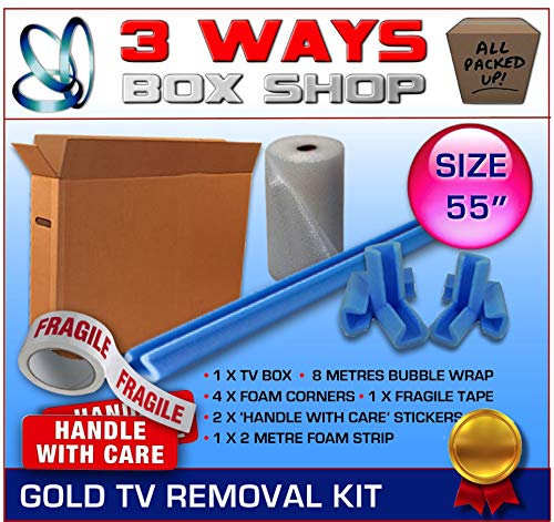 55 inch TV LCD Double Wall Premium Cardboard Box WITH Extra Bubble Plasma Screen Picture Artwork Frame House Removal Moving Protection Kit
