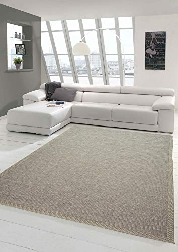 Teppich-Traum In- & Outdoor Teppich Sisal Optik | Küche Wohnzimmer Terrasse Balkon | beige grau - Größe 140x200 cm