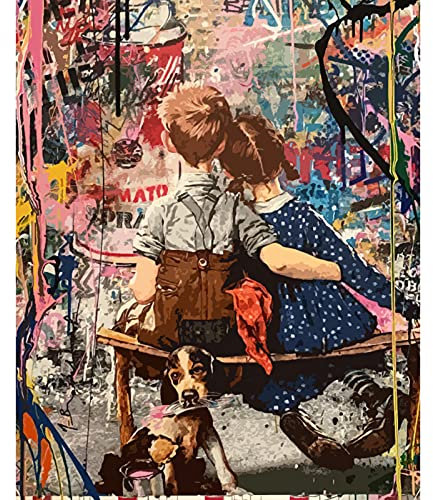 Tucocoo Banksy – Kit de peinture à l'huile par numéros pour adultes et adultes – Peinture à l'huile acrylique par numéros pour débutants (40,6 x 50,8 cm (l x H)