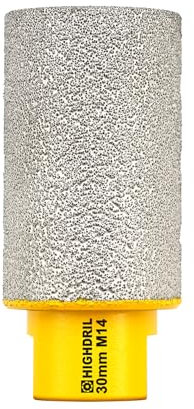 HIGHDRIL Mèche de fraisage diamant pour agrandir et façonner le trou, diamètre 30 mm, foret à sec pour porcelaine, céramique dure, granit et marbre