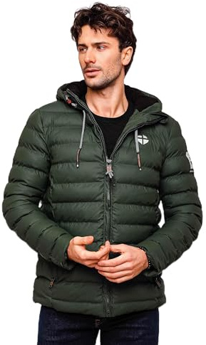 STONE HARBOUR Herren warme Winter Steppjacke Zaharoo Olive Gr. 3XL