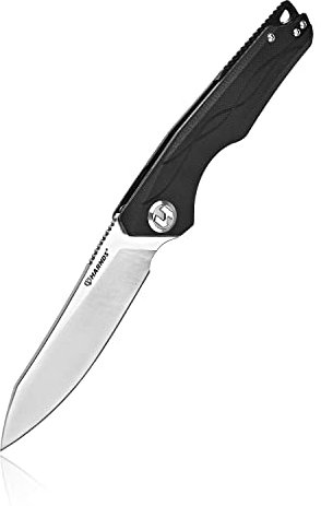 Harnds Harvest Messer mit Sandvik 14C28N Stahl Klappmesser mit G10 Griff für Camping Jagd Surviral Folding Knife - CK9179 (Noir)