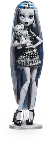 Monster High Drame au Cinéma Poupée Frankie Stein, poupée de collection en noir et blanc avec mini-affiche de film et affiche de film grandeur nature, thème films d’horreur, jouets et cadeaux, HKN29