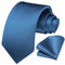 Enlision Krawatte Blau Herren Hochzeit Krawatten und Einstecktuch Set Elegant Einfarbig Seidenkrawatte mit Taschentuch Schlips Business Party