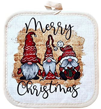 Maniques de cuisine, gants de four, joyeux Noël, décorations de Noël, tissu thermique pour usage quotidien, idée cadeau de Noël pour cuisine