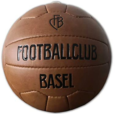 Macron FC Basel Vintage Ball braun FCB Fan Fußball nostalgisch Fanball, Größe:5
