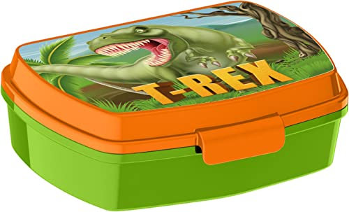 ALMACENESADAN, 4924, Pack vuelta al cole Dinosaur, dinosaurios; compuesto por fiambrera-Sandwichera rectangular multicolor, producto reutilizable, sin BPA