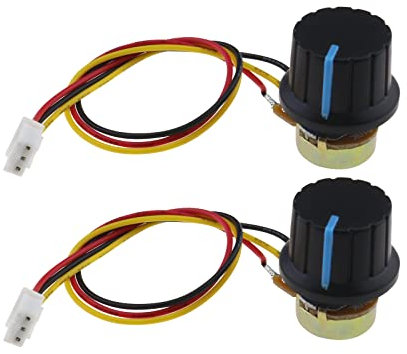 ECSiNG 2 Sets B10K Linear Taper Rotary Potentiometer WH148 10K Ohm Einzeldrehung Carbon Folie Variabler Widerstand mit XH2.54-3 Pin Stecker Drahtkabel