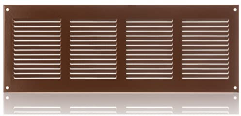 ABOUT VENT 400x150mm Grille de Ventilation en Acier Marron avec Moustiquaire - Grilles d'aération Métallique