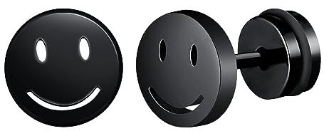 feilok Ohrringe Edelstahl Lachen Gesicht Runde Männer Ohrstecker Piercing Ohrringe für Männer Damen