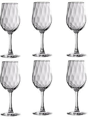 PEKJI Bicchieri da vino a stelo lungo Set Bicchieri da cocktail in vetro tondo Bicchieri da vino rosso 350ml/11.8oz