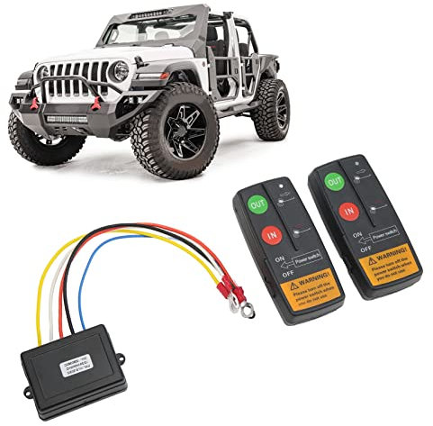 Kit de TéléCommande de Treuil sans Fil Universel 12V 24V Contrôleur de Treuil Lumière de Commande Manuelle Haute sensibilité Camion et Voiture
