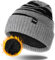 Wmcaps Wintermütze Herren, Thermo Winter Beanie Mütze Herren und Damen, Weiche Wollmütze mit Bündchen, Gestreifte Strickmütze Warme Stretchy Plüsch Ski Mütze Männer(Hellgrau)