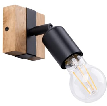 SOLLUX lighting ZUCA 1-Glühbirnen Elegante Schwarze Wandleuchte - Wandleuchten Lampe Für Innen - Glühbirne nicht Enthalten – E27-Fassung – 14x8x11cm
