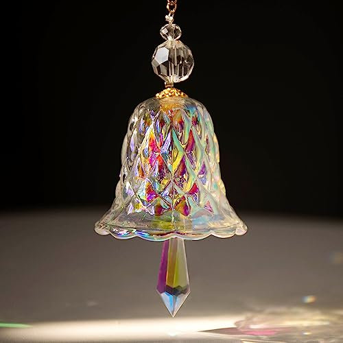 Hängende Kristall Sonnenfänger 115mm große Glocke Fensterprisma Suncatcher Windspiel Glasanhänger Regenbogenmacher Kronleuchter, Kristallanhänger