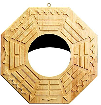 Bagua-Spiegel, Vintage Chinesischer Feng-Shui-Spiegel, Konvexer Spiegel, Taoistisches Instrument, Maskottchen, Buddhismus, Taoistischer Spiegel, Schutz, Glück