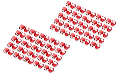 Digitus Colour clips for RJ45 patch cables - colour organization of network cables - to improve cable management - 100 pieces - for CAT 5e, CAT 6 & CAT 6A LAN cables - AWG 24/7 to 27/7 - red