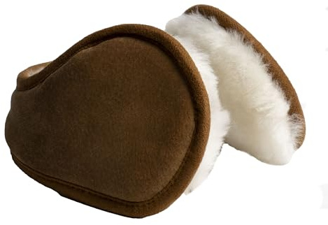 Reissner Lammfelle Ohrenschützer ELIA aus Merino Lammfell mit Veloursleder Nackenbügel camel
