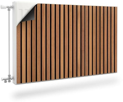 Muralo Radiator Cover, Magnetic Radiator Cover for Panel Radiators Made of Steel or Sheet Metal - Odourless and Safe for Health - Wooden Slats Width 120 cm x Height 60 cm