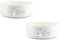 Rabbit Pet Bowl Set - Black & White Portrait Food & Water Small Ceramic Food Bowls - White Feeding Dishes For Rabbits (Set of 2)