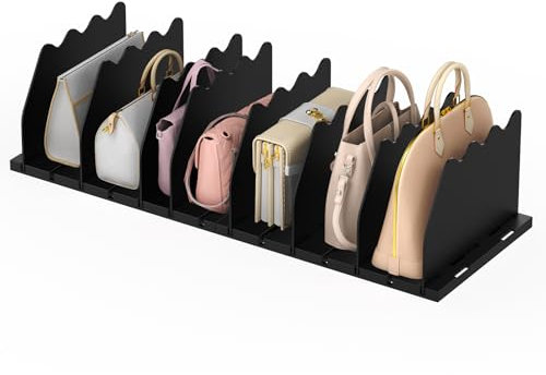 Ronlap Shelf Dividers, Handbag Storage, Closet Shelf, Adjustable Clothing Organizer, Purse Organizer, For Kitchen, Closet, Bathroom, 8 PCS, Black