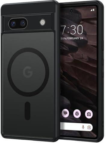 BENTOBEN Funda Magnética para Google Pixel 7a 6,1'' [Compatible con Magsafe] Carcasa Cover Protección de Grado Militar Anti-Golpes Parte Trasera Mate Translúcida Anti-Arañazos-Negro