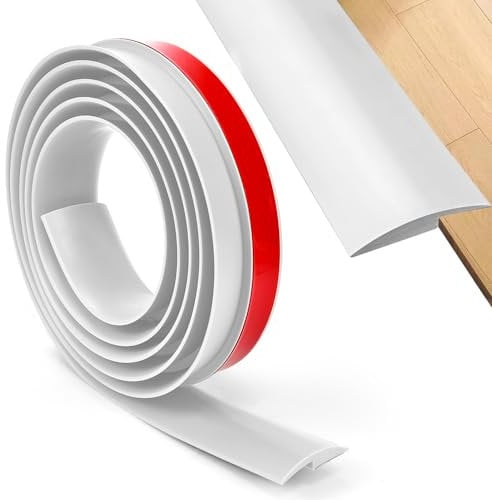 DIKEBAO Übergangsschiene Selbstklebend Übergangsleiste Laminat Abschlussleiste Vinyl Abschlussprofil PVC Übergangsprofil 2m Teppichschienen Vinylboden Abschlussleiste für Teppich Boden (Weiß 35mm)