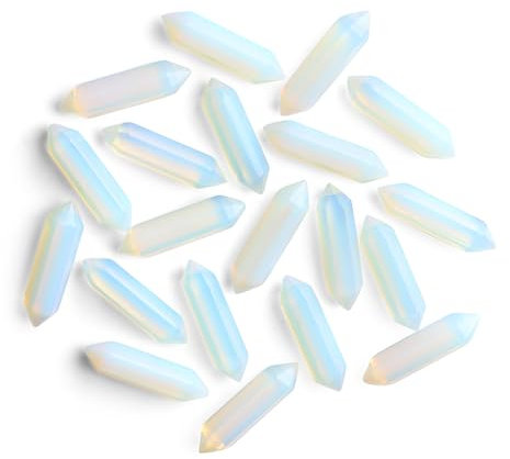 GUJOXILA 10pcs Opal Heilkristalle Stein Stab Edelsteine Sets Sechseckige Kristall Säule Bulk Hexagonal Punkt Turm Reiki Meditation Spirituelle Chakra Schutz Energieausgleich