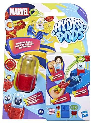 Hasbro Hydro Pods Marvel Starter Pack, wasseraktiviertes Battle-Spielzeug für 2 Spieler ab 6 Jahren, kleines Geschenk für Kinder, oder als Wichtelgeschenk