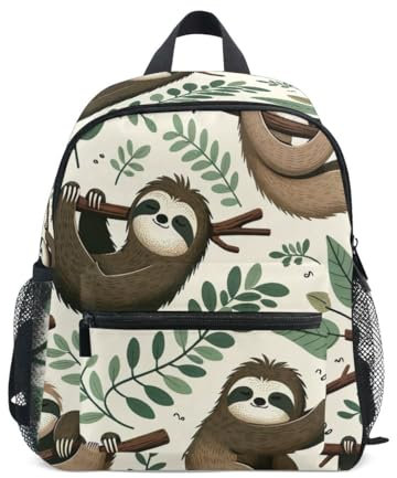 ODAWA Marine Sea Life Rucksack für Grundschule, 30,5 cm, Kindergarten-Rucksack, Kinderrucksack für Jungen, mit Namensschild, Niedliche Faultiere, 0701, Small