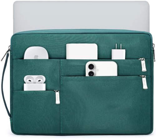 HYZUO 13.3-14 Inch Laptop Sleeve Bag for MacBook Pro 14, MacBook Air/Pro 13, 13.8/13.5 Surface Laptop/Book, Portable NoteBook Case for 13 HP Dell Lenovo ThinkPad Asus Acer Samsung, Dark Green