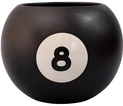 ban.do Ceramic Round Vase, Retro 8 Ball