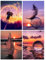 Mocrop 30x40cm 4 Stück 5D Diamond Painting Suite Dämmerung und Sonnenuntergang DIY Diamond Painting Erwachsene Bastelset Kinder Full Kits für Wohnzimmer und Schlafzimmer Wanddeko