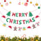 GEEHUA Rot Grünes Frohe Weihnachten Banner Dekoration, Glitzerndes Frohe Weihnachten Banner, Frohe Weihnachten Girlande für Weihnachtsfeier Innen Weihnachtsdekoration für Kaminsims, Heimdekoration