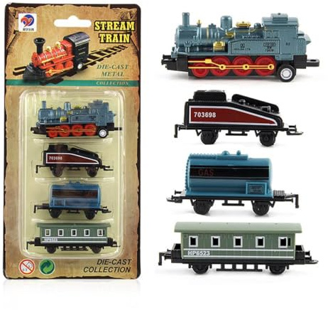 Ghzste Mini Legierung Retro Dampf Zug Spielzeug Kit Simulation Zurückziehen Simulation Dampf Zug Modell Spielzeug für Geschenks (C)