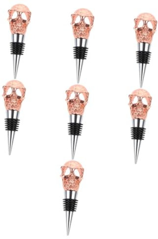 Amosfun 7 Pezzi Di Chiusura Per Bottiglie Di Vino A Forma Di Teschio Unica Nel Suo Genere Per Bottiglie Di Vino Birra Metallo Eccellente Capacità Di Tenuta