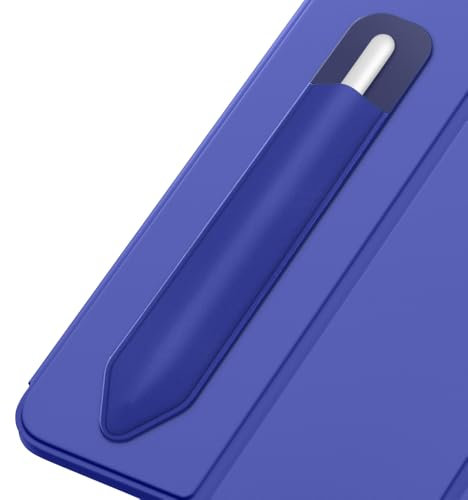 MoKo Funda para Apple Pencil Pro, Apple Pencil (USB-C), Apple Pencil 1ª/2ª Generación, Funda Elástica Adhesiva de Bolsillo para Lápiz Fijar a Funda de iPad para Lápices Stylus, Azul Marino