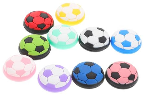 KOMBIUDA 10stücke Joystick Daumengriffe Fußball Design Kappen Für Präzise Steuerung Silikon Joystick Schutzkappen Für Game Controller Kompatibel Weiteren Controllern